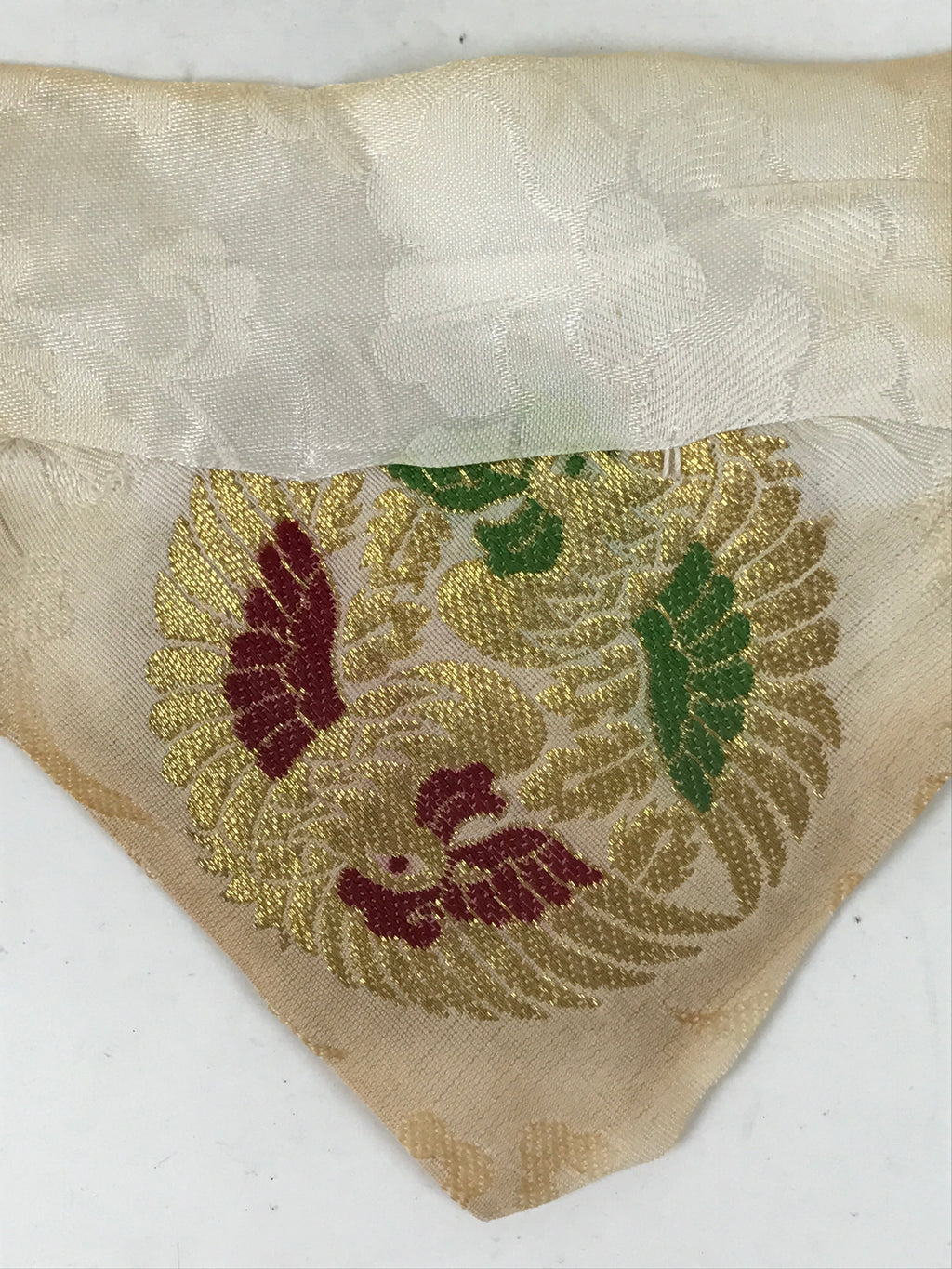 Japanese Buddhist Altar Silk Table Cloth Uchishiki Vtg Ho-Oh Bird Gold Red UC15