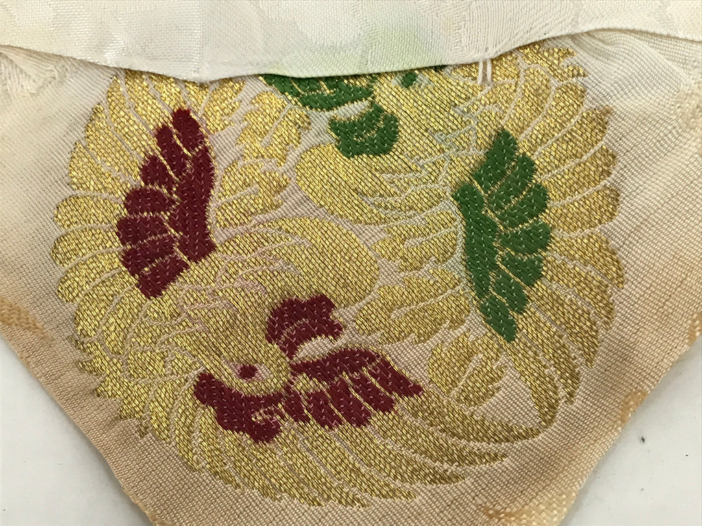 Japanese Buddhist Altar Silk Table Cloth Uchishiki Vtg Ho-Oh Bird Gold Red UC15