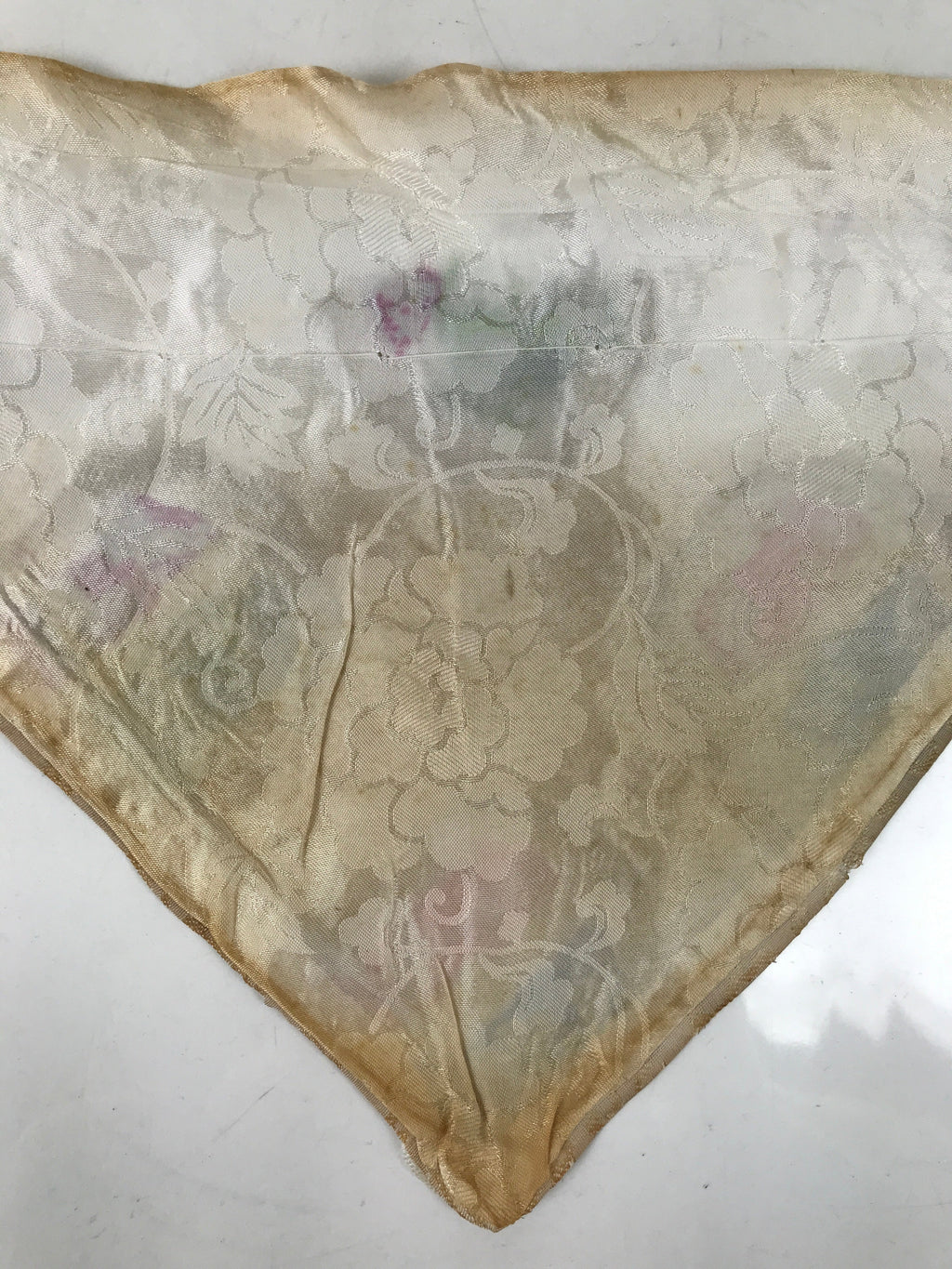 Japanese Buddhist Altar Silk Table Cloth Uchishiki Vtg Ho-Oh Bird Gold Red UC17