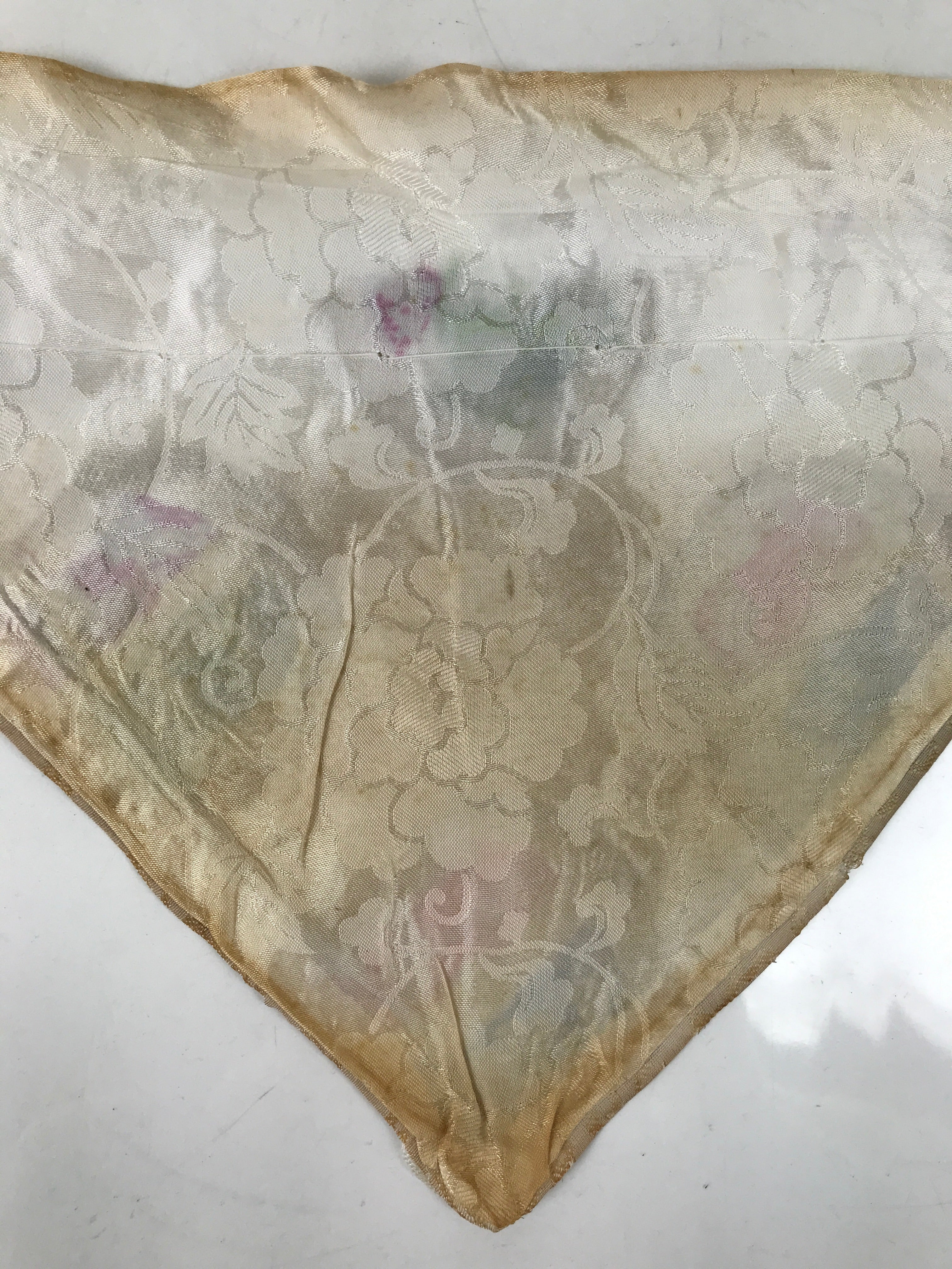 Japanese Buddhist Altar Silk Table Cloth Uchishiki Vtg Ho-Oh Bird Gold Red UC17
