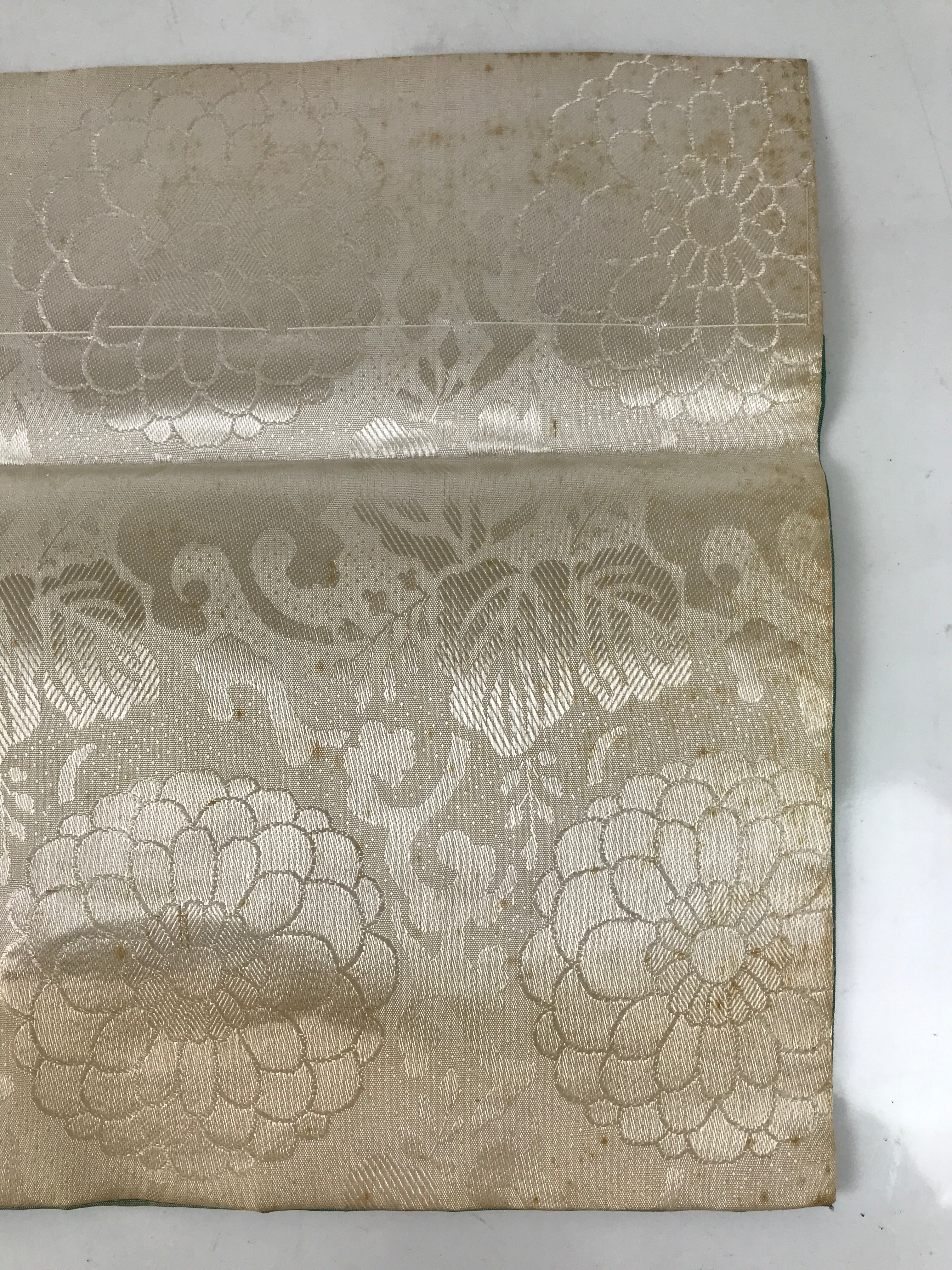 Japanese Buddhist Altar Silk Table Cloth Uchishiki Vtg Lotus Pond Blue Pink UC23