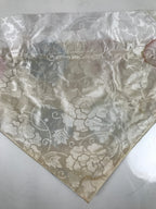Japanese Buddhist Altar Silk Table Cloth Uchishiki Vtg Pastel Floral Beige UC17