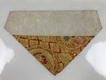 Japanese Buddhist Altar Silk Table Cloth Uchishiki Vtg Red Gold Flower Leaf UC10