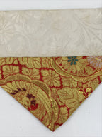 Japanese Buddhist Altar Silk Table Cloth Uchishiki Vtg Red Gold Flower Leaf UC10