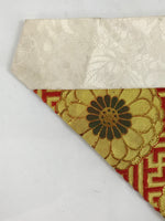 Japanese Buddhist Altar Silk Table Cloth Uchishiki Vtg Red Gold Flower UC4