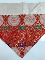 Japanese Buddhist Altar Silk Table Cloth Uchishiki Vtg Red Gold Flower UC7