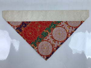 Japanese Buddhist Altar Silk Table Cloth Uchishiki Vtg Red Gold Flower UC8