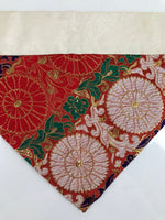 Japanese Buddhist Altar Silk Table Cloth Uchishiki Vtg Red Gold Flower UC8