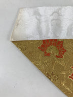 Japanese Buddhist Altar Silk Table Cloth Uchishiki Vtg Small Gold Floral UC19