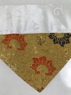 Japanese Buddhist Altar Silk Table Cloth Uchishiki Vtg Small Gold Floral UC19