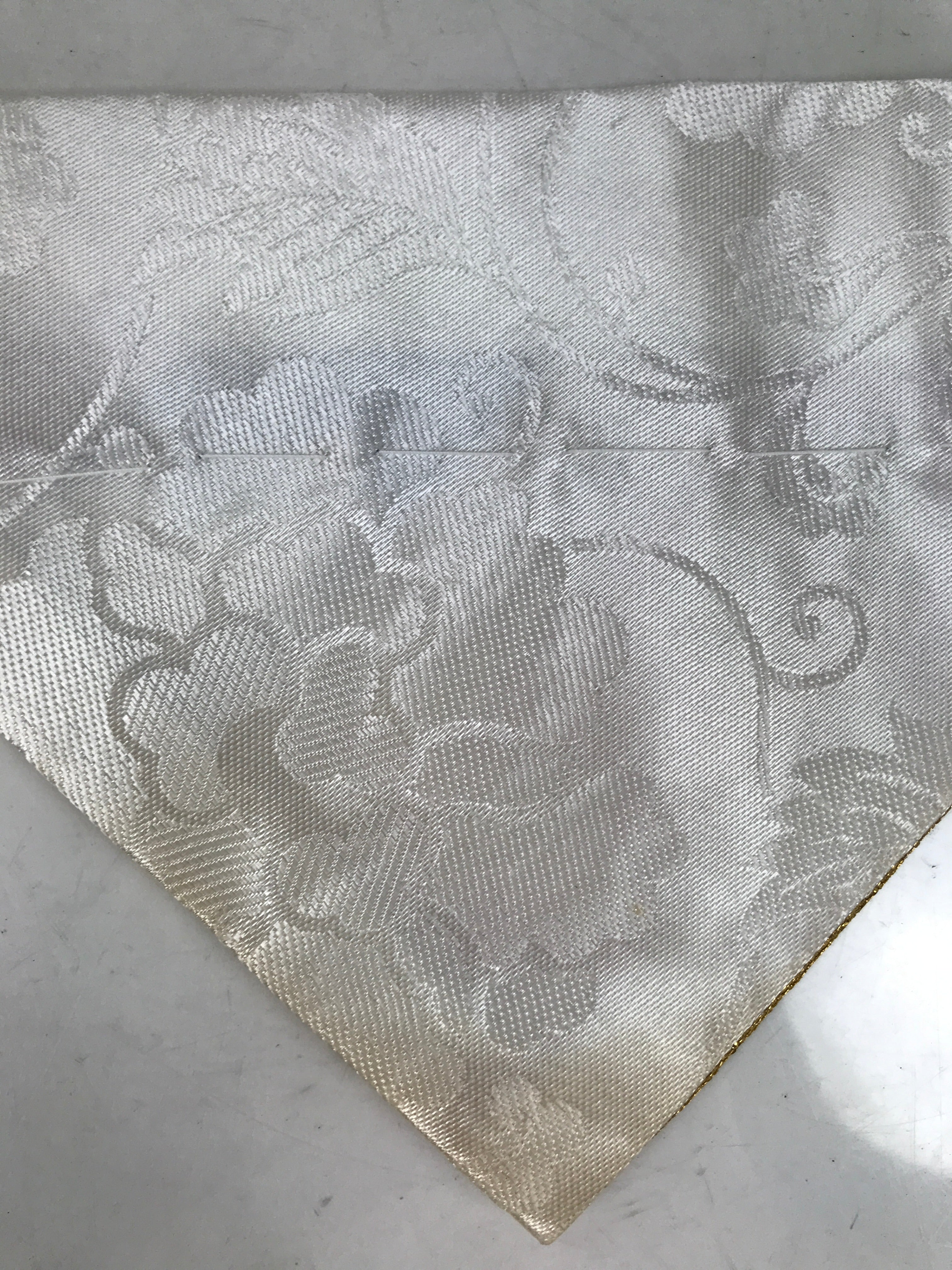 Japanese Buddhist Altar Silk Table Cloth Uchishiki Vtg Small Gold Floral UC19