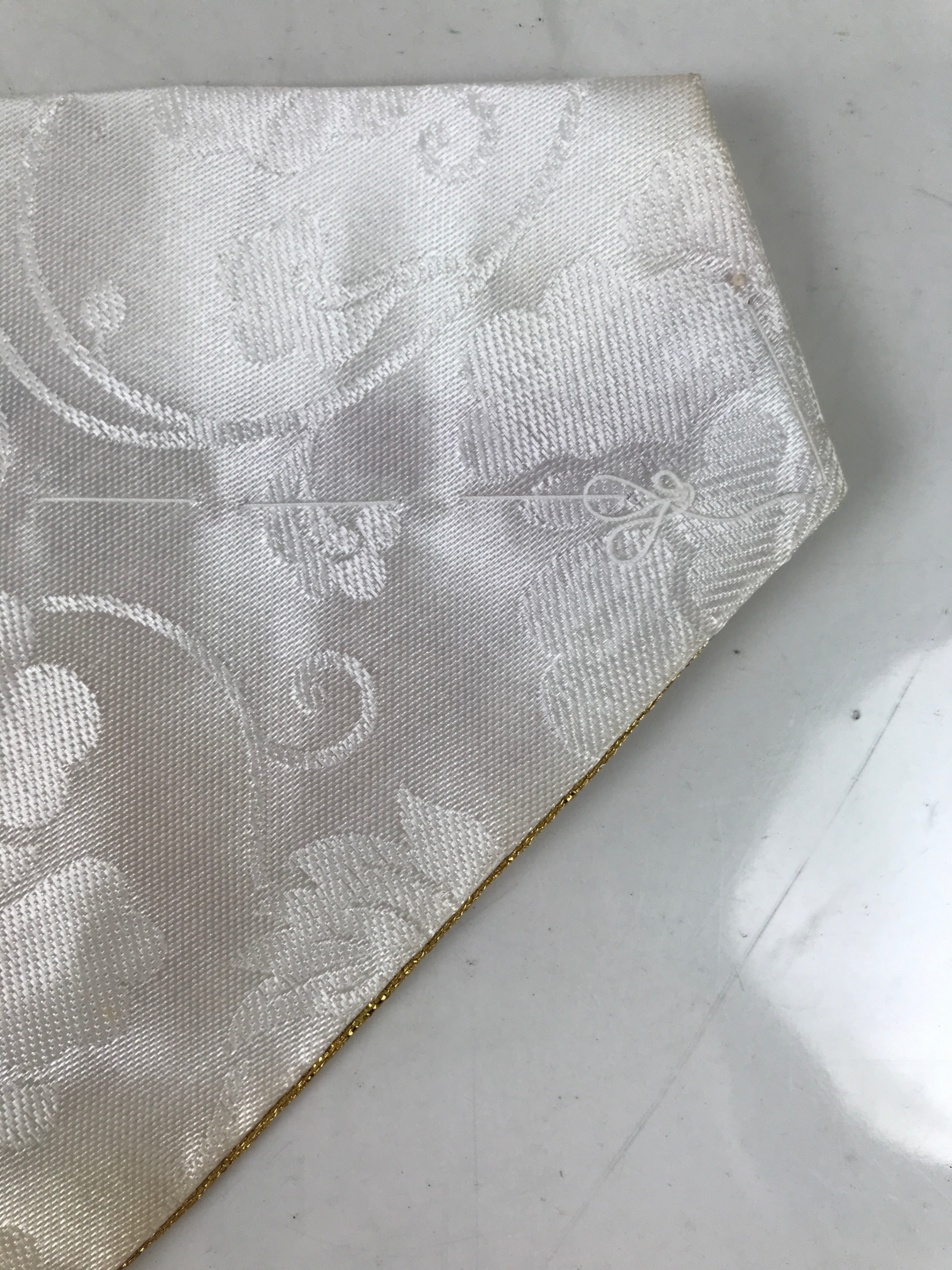 Japanese Buddhist Altar Silk Table Cloth Uchishiki Vtg Small Gold Floral UC19