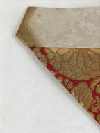 Japanese Buddhist Altar Silk Table Cloth Uchishiki Vtg Triangle Gold Red BA250