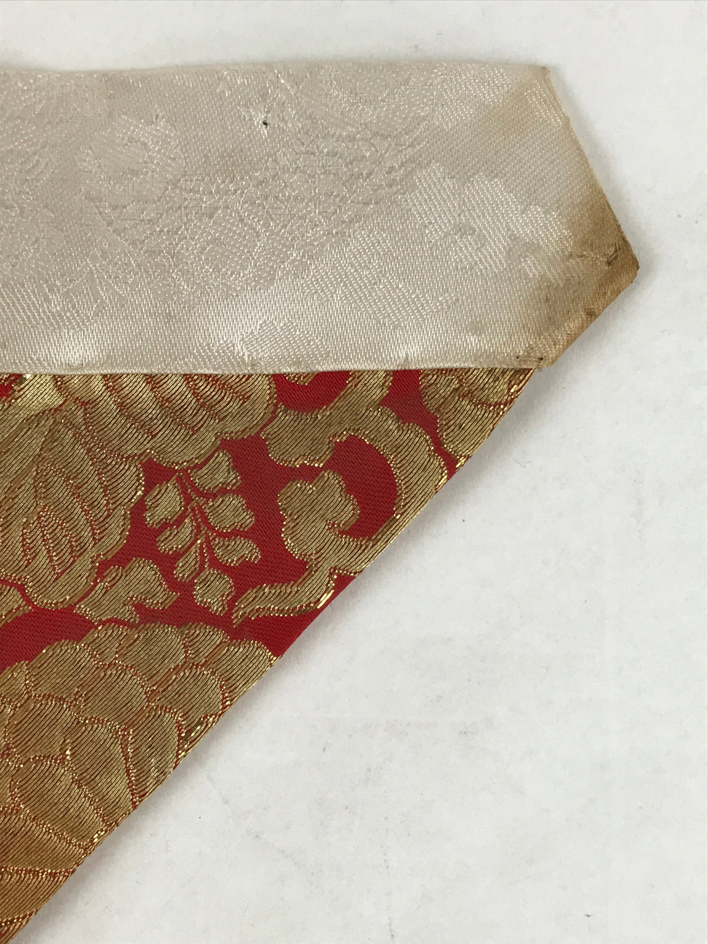 Japanese Buddhist Altar Silk Table Cloth Uchishiki Vtg Triangle Gold Red BA250