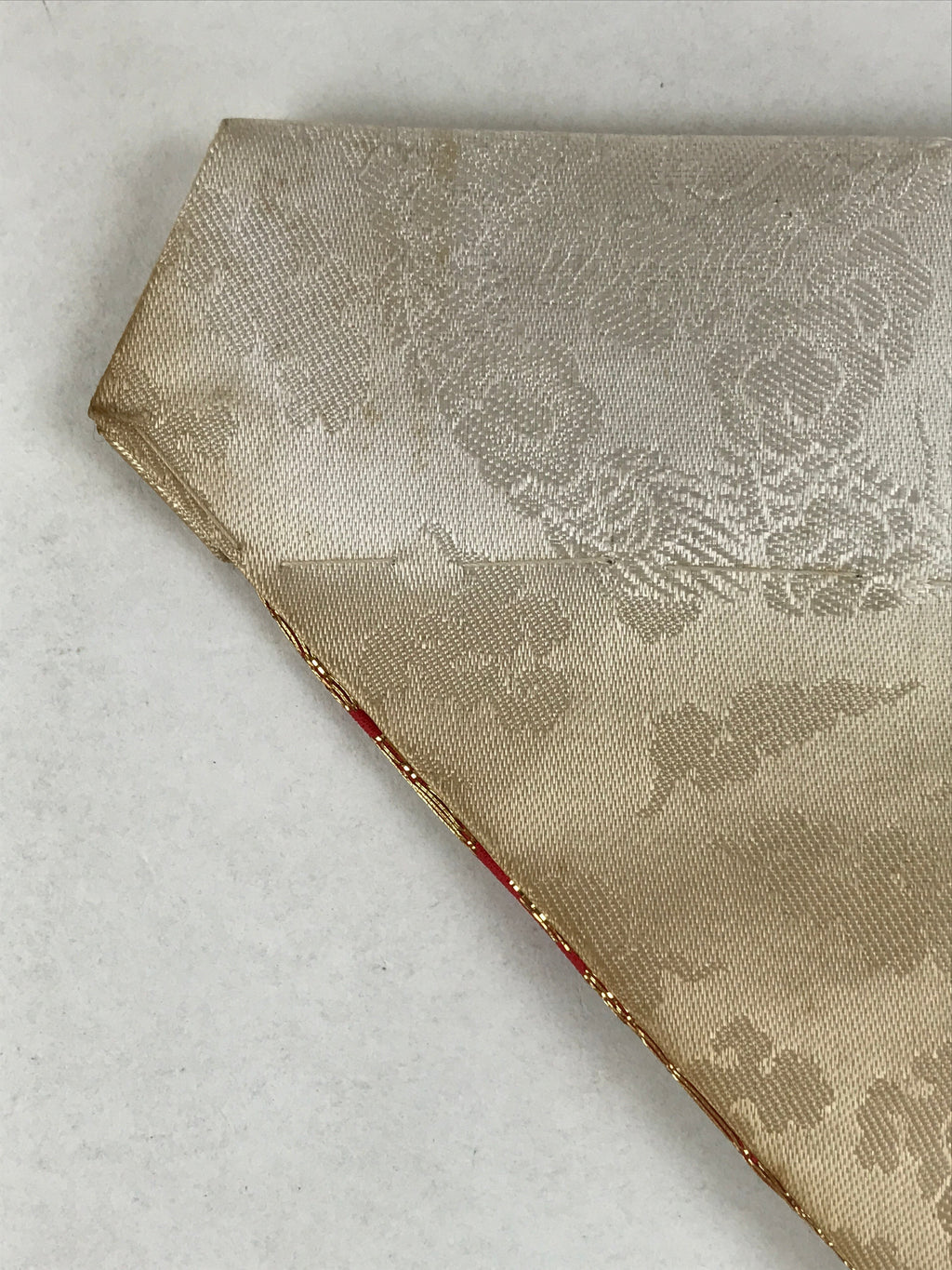 Japanese Buddhist Altar Silk Table Cloth Uchishiki Vtg Triangle Gold Red BA250