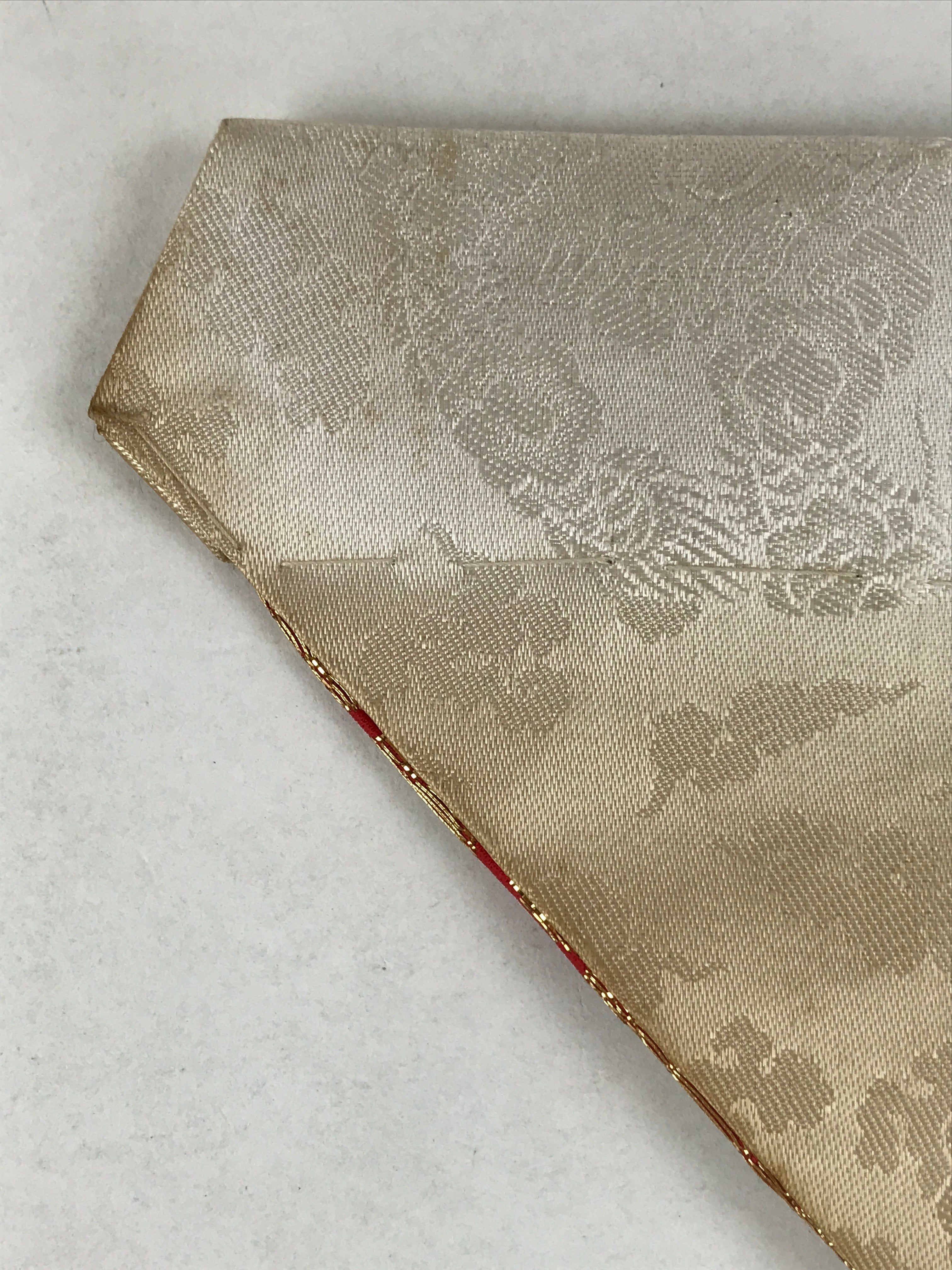 Japanese Buddhist Altar Silk Table Cloth Uchishiki Vtg Triangle Gold Red BA250