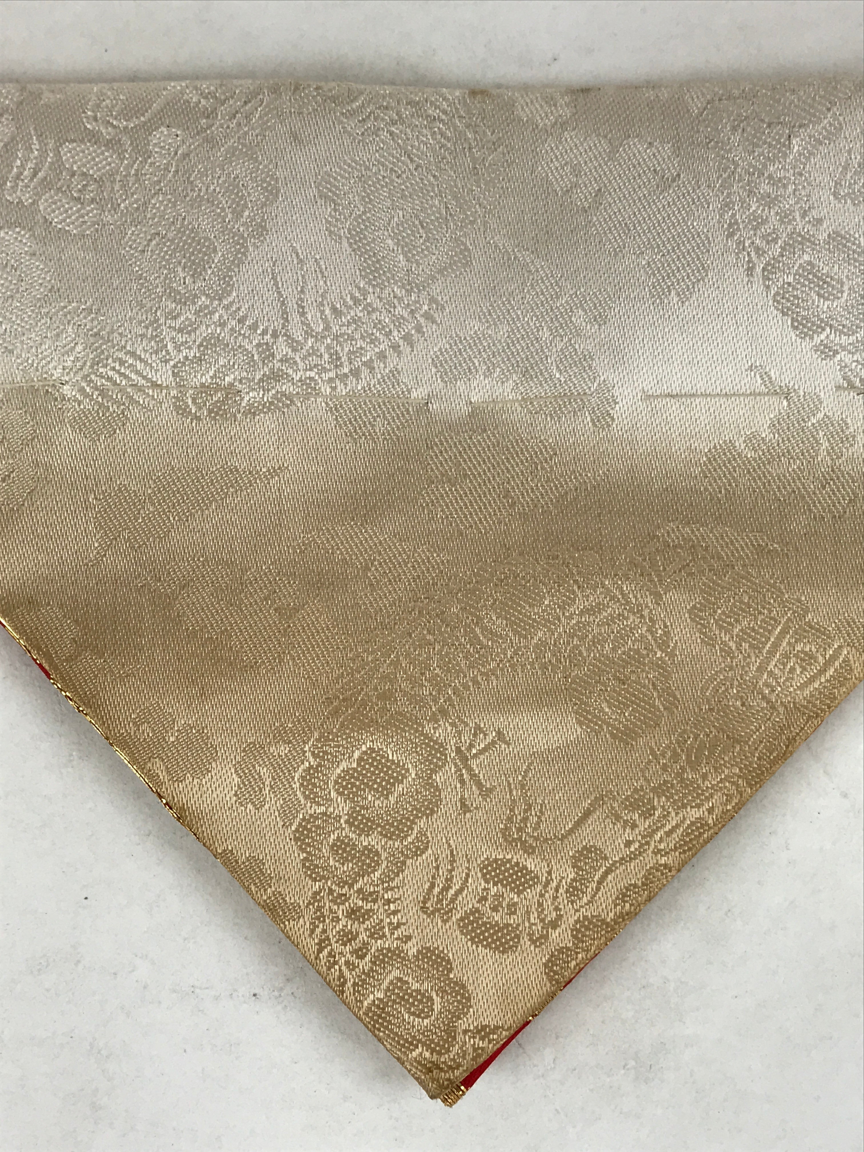 Japanese Buddhist Altar Silk Table Cloth Uchishiki Vtg Triangle Gold Red BA250