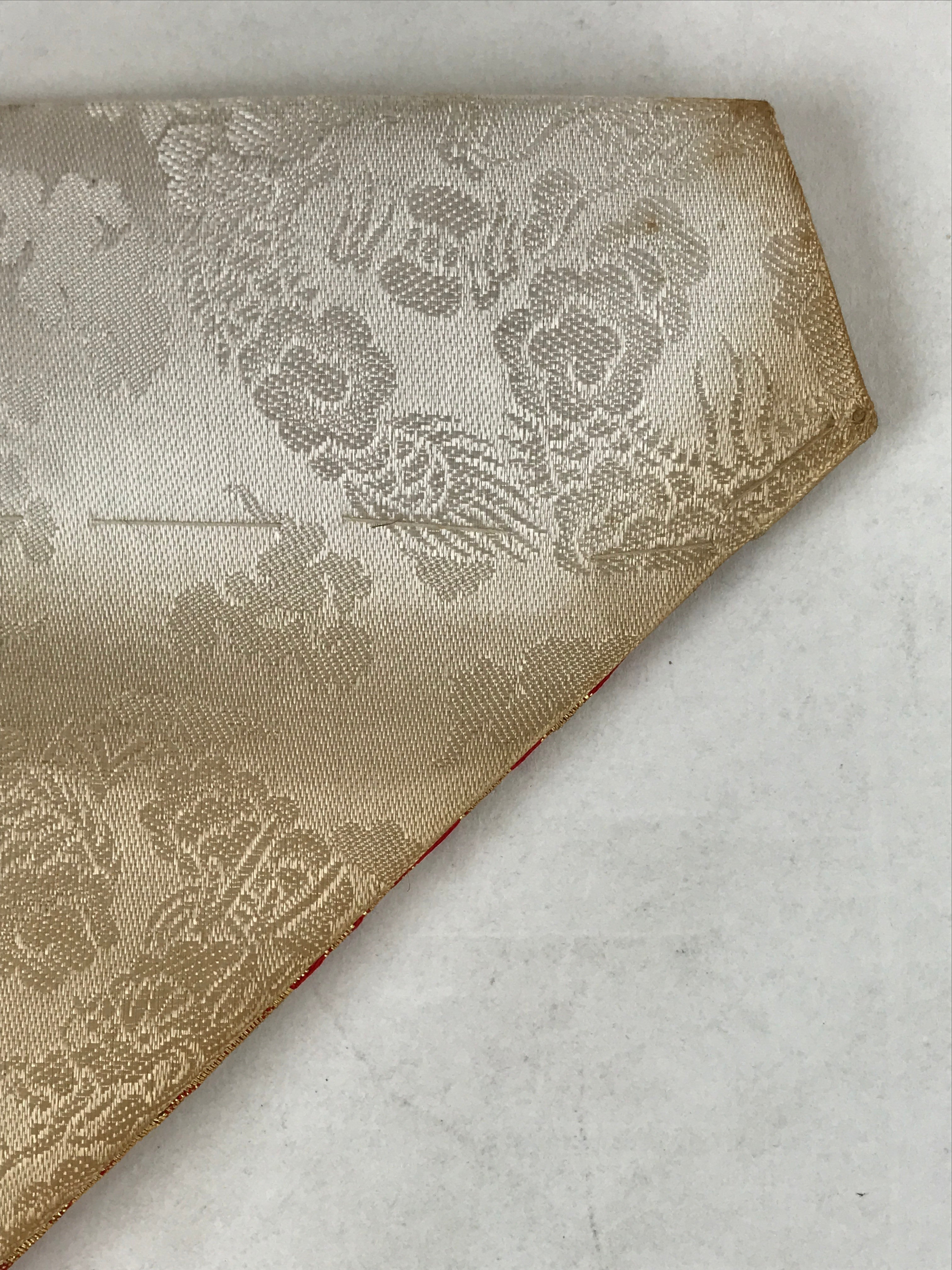 Japanese Buddhist Altar Silk Table Cloth Uchishiki Vtg Triangle Gold Red BA250