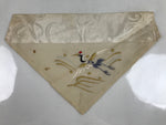 Japanese Buddhist Altar Silk Table Cloth Uchishiki Vtg White Crane Wave UC13