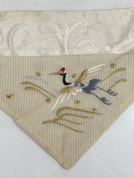 Japanese Buddhist Altar Silk Table Cloth Uchishiki Vtg White Crane Wave UC13