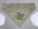 Japanese Buddhist Altar Silk Table Cloth Uchishiki Vtg White Lotus Flower UC6