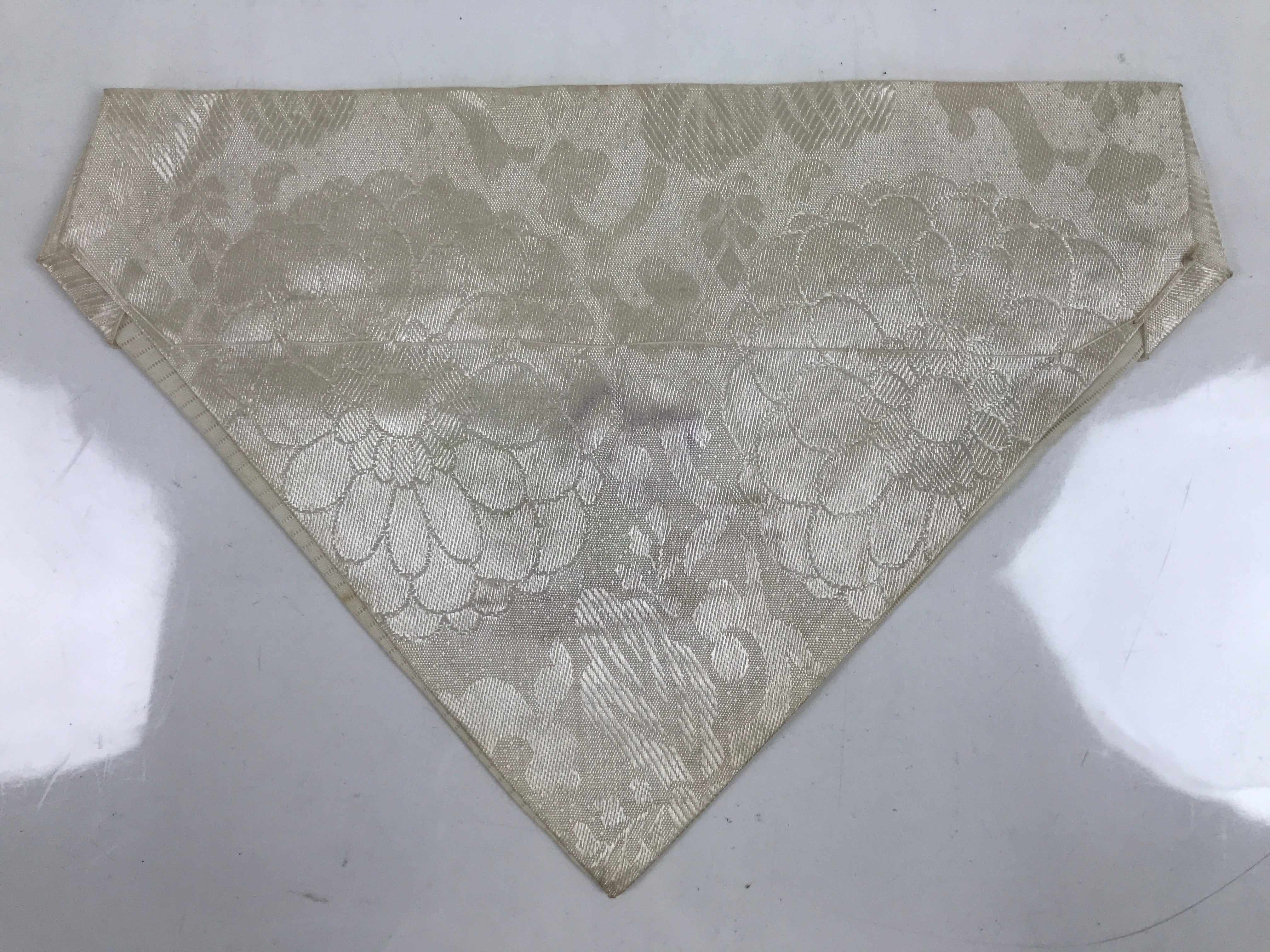 Japanese Buddhist Altar Silk Table Cloth Uchishiki Vtg White Lotus Flower UC6