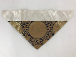 Japanese Buddhist Altar Silk Tablecloth Uchishiki Vtg Triangle Black Gold BA139