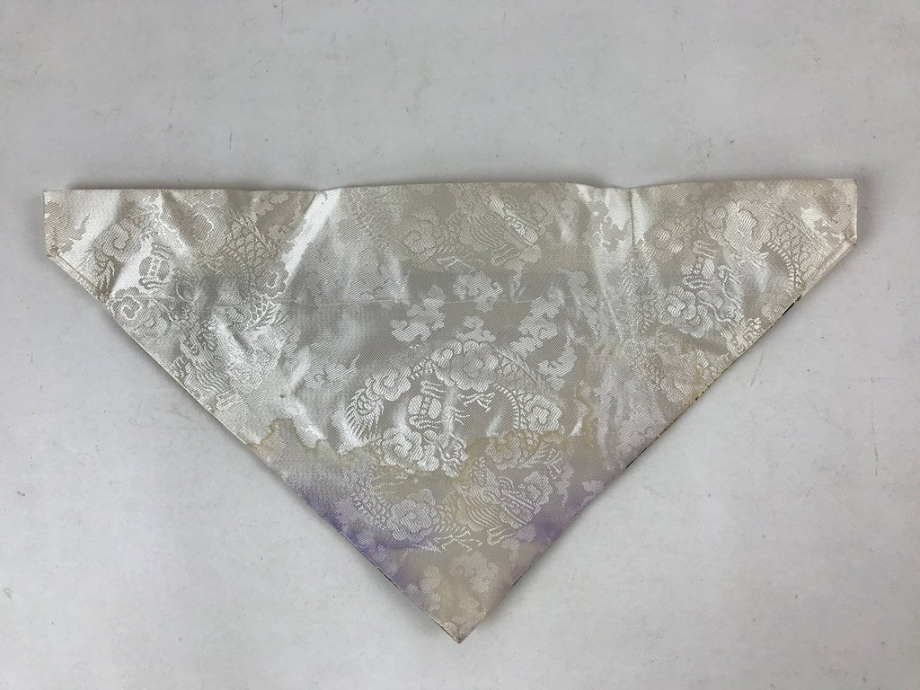 Japanese Buddhist Altar Silk Tablecloth Uchishiki Vtg Triangle Black Gold BA139