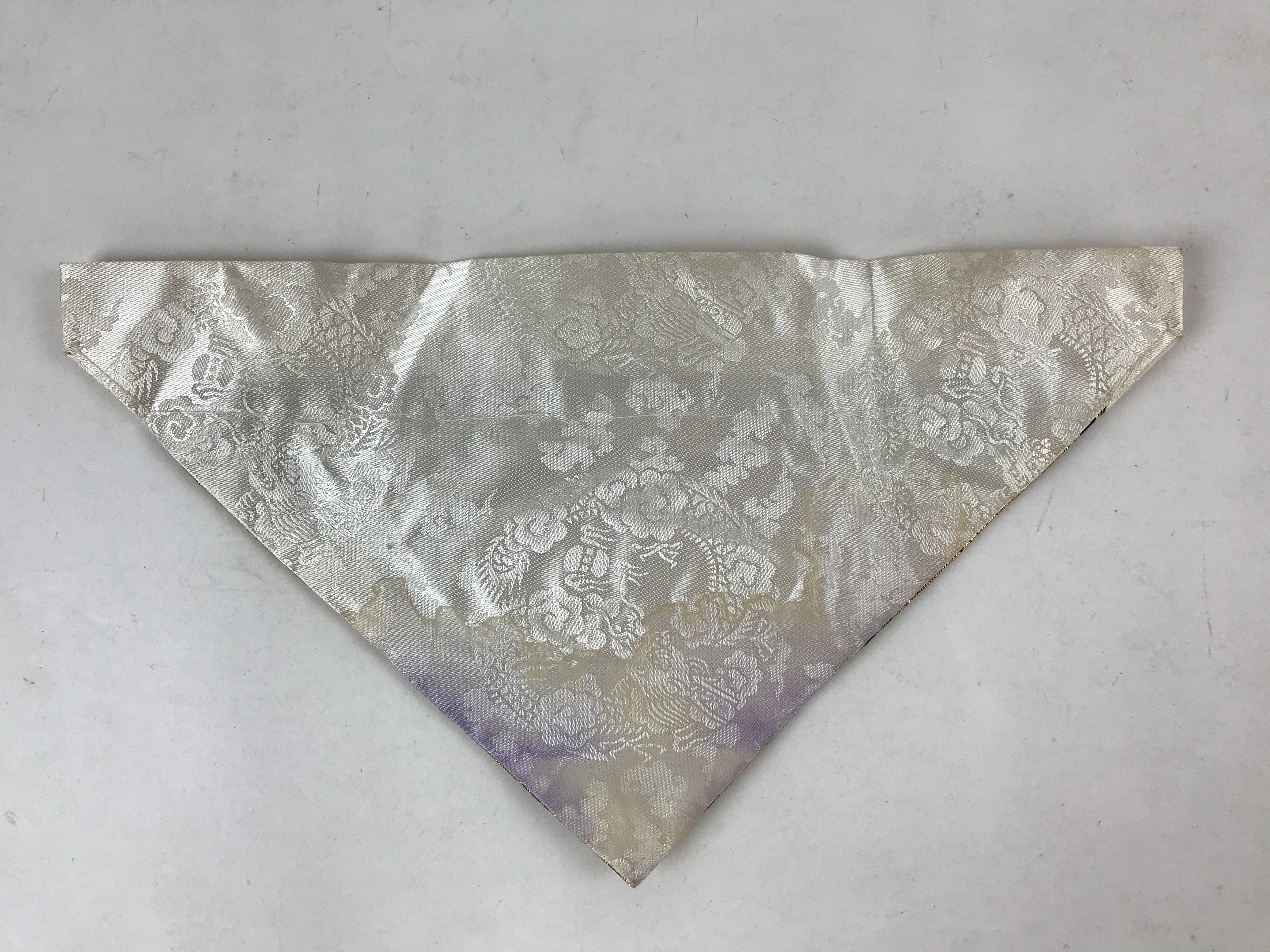 Japanese Buddhist Altar Silk Tablecloth Uchishiki Vtg Triangle Black Gold BA139