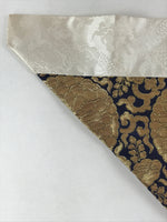 Japanese Buddhist Altar Silk Tablecloth Uchishiki Vtg Triangle Black Gold BA139