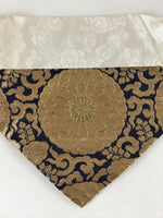Japanese Buddhist Altar Silk Tablecloth Uchishiki Vtg Triangle Black Gold BA139