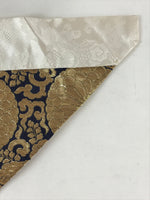Japanese Buddhist Altar Silk Tablecloth Uchishiki Vtg Triangle Black Gold BA139