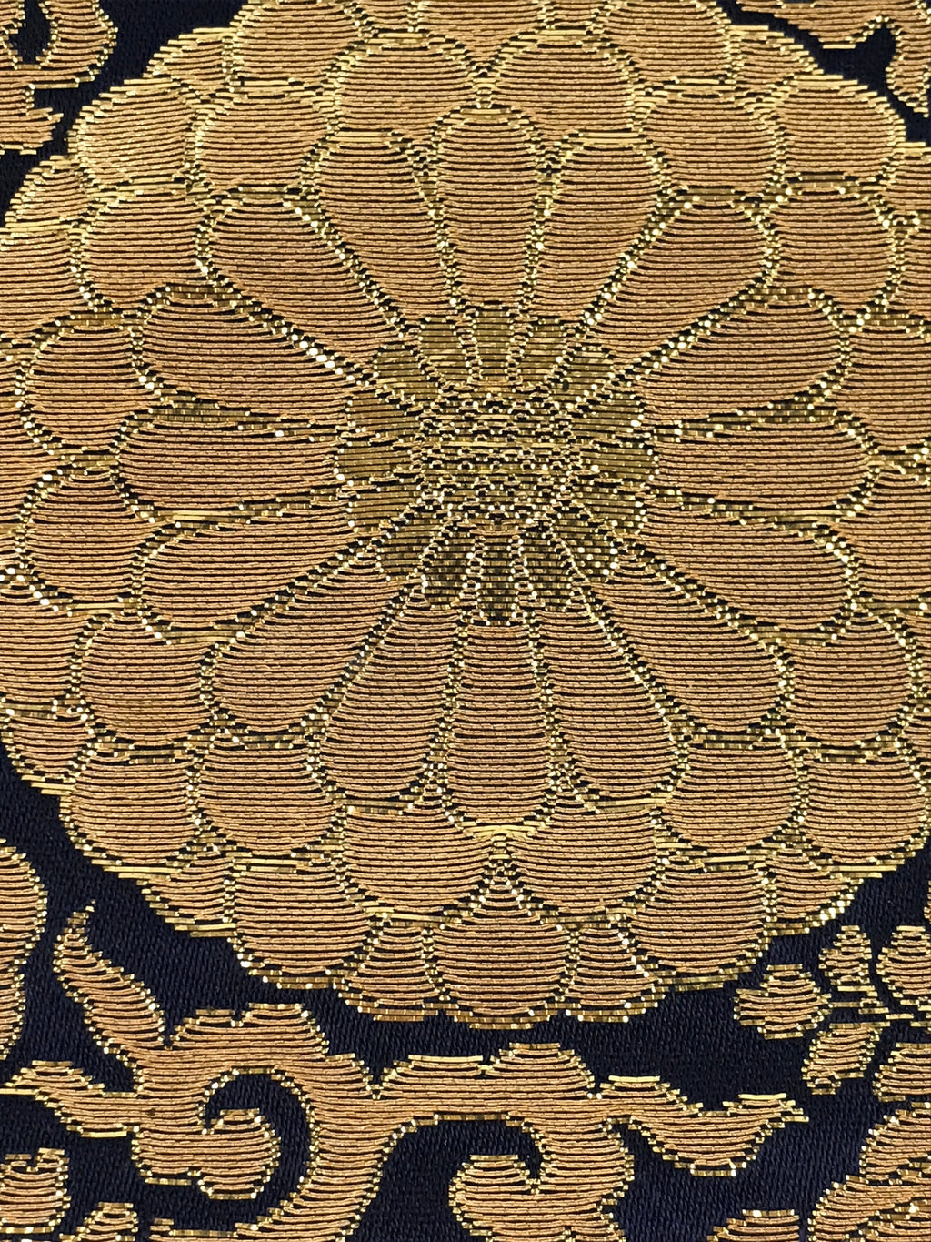 Japanese Buddhist Altar Silk Tablecloth Uchishiki Vtg Triangle Black Gold BA139
