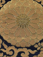 Japanese Buddhist Altar Silk Tablecloth Uchishiki Vtg Triangle Black Gold BA139