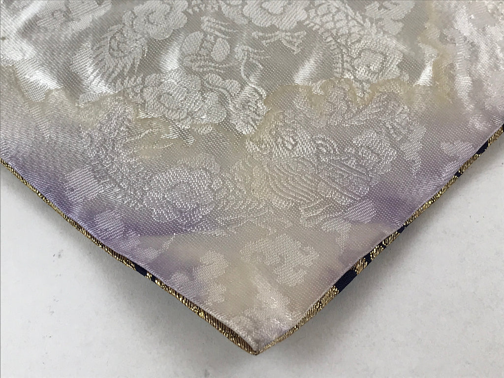 Japanese Buddhist Altar Silk Tablecloth Uchishiki Vtg Triangle Black Gold BA139