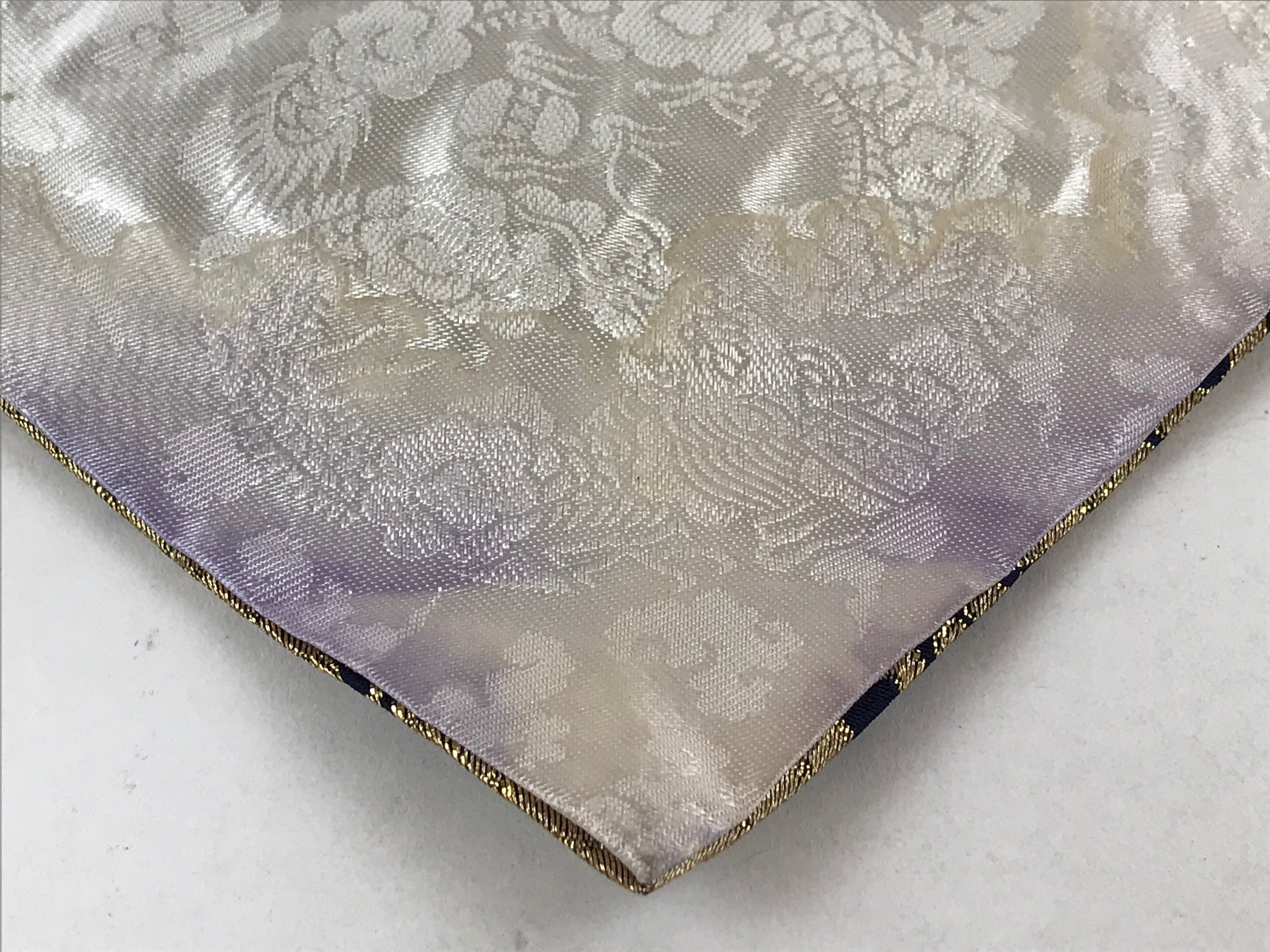 Japanese Buddhist Altar Silk Tablecloth Uchishiki Vtg Triangle Black Gold BA139