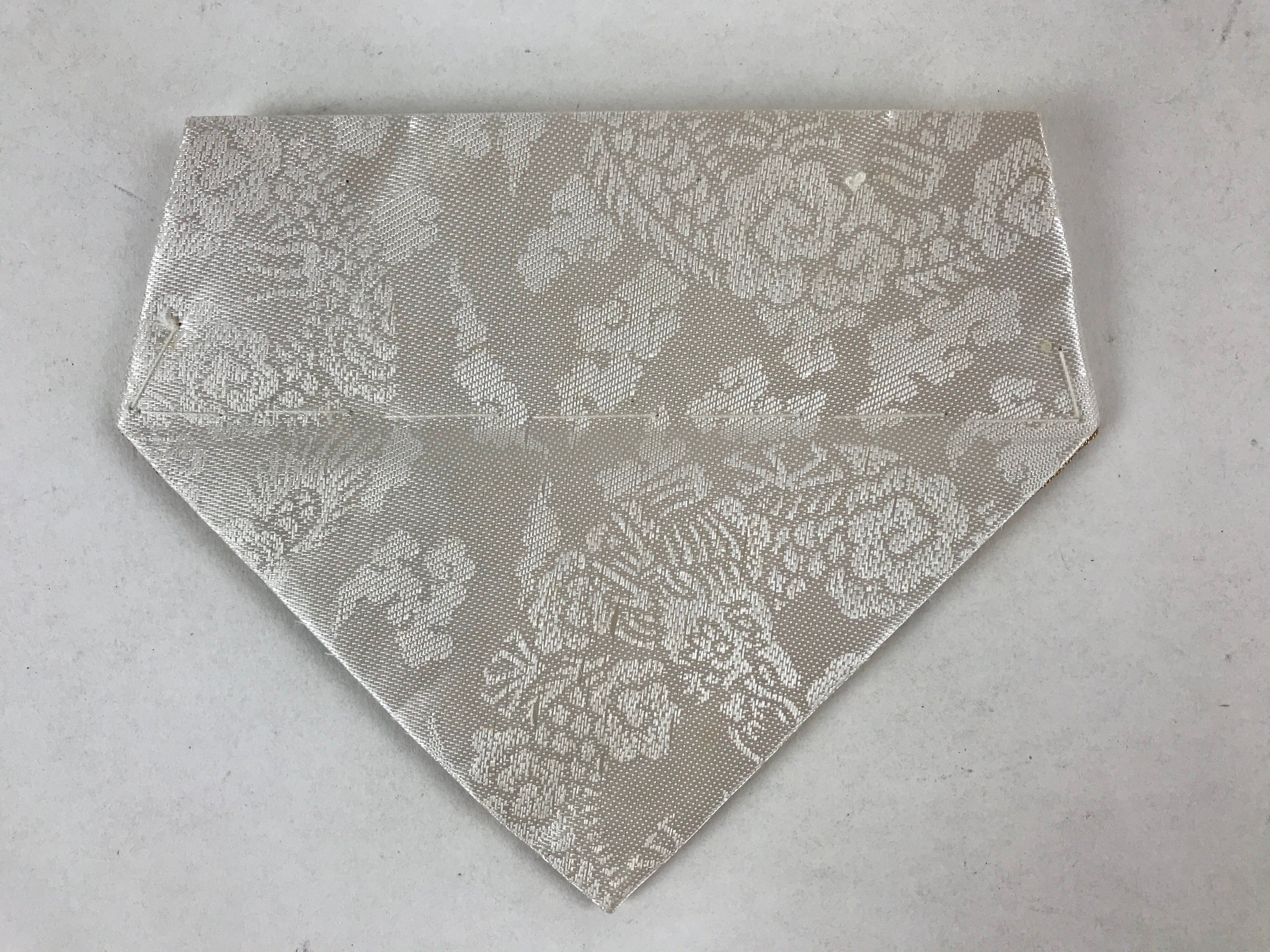 Japanese Buddhist Altar Silk Tablecloth Uchishiki Vtg Triangle Brown Gold BA136