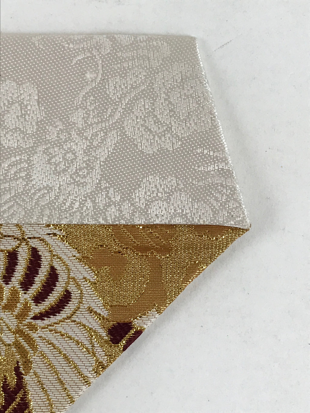 Japanese Buddhist Altar Silk Tablecloth Uchishiki Vtg Triangle Brown Gold BA136