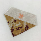 Japanese Buddhist Altar Silk Tablecloth Uchishiki Vtg Triangle Brown Gold BA136