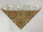 Japanese Buddhist Altar Silk Tablecloth Uchishiki Vtg Triangle Gold Floral BA141