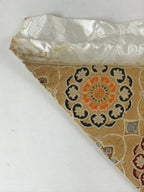 Japanese Buddhist Altar Silk Tablecloth Uchishiki Vtg Triangle Gold Floral BA141