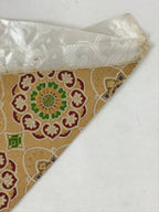 Japanese Buddhist Altar Silk Tablecloth Uchishiki Vtg Triangle Gold Floral BA141