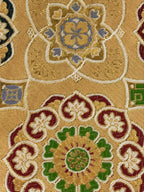 Japanese Buddhist Altar Silk Tablecloth Uchishiki Vtg Triangle Gold Floral BA141