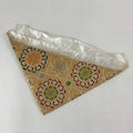 Japanese Buddhist Altar Silk Tablecloth Uchishiki Vtg Triangle Gold Floral BA141