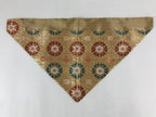Japanese Buddhist Altar Silk Tablecloth Uchishiki Vtg Triangle Gold Peony BA99