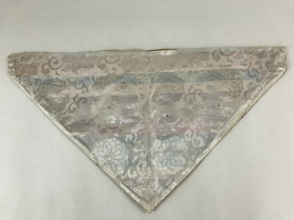 Japanese Buddhist Altar Silk Tablecloth Uchishiki Vtg Triangle Gold Peony BA99