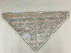 Japanese Buddhist Altar Silk Tablecloth Uchishiki Vtg Triangle Gold Peony BA99