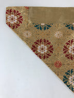Japanese Buddhist Altar Silk Tablecloth Uchishiki Vtg Triangle Gold Peony BA99