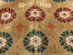 Japanese Buddhist Altar Silk Tablecloth Uchishiki Vtg Triangle Gold Peony BA99