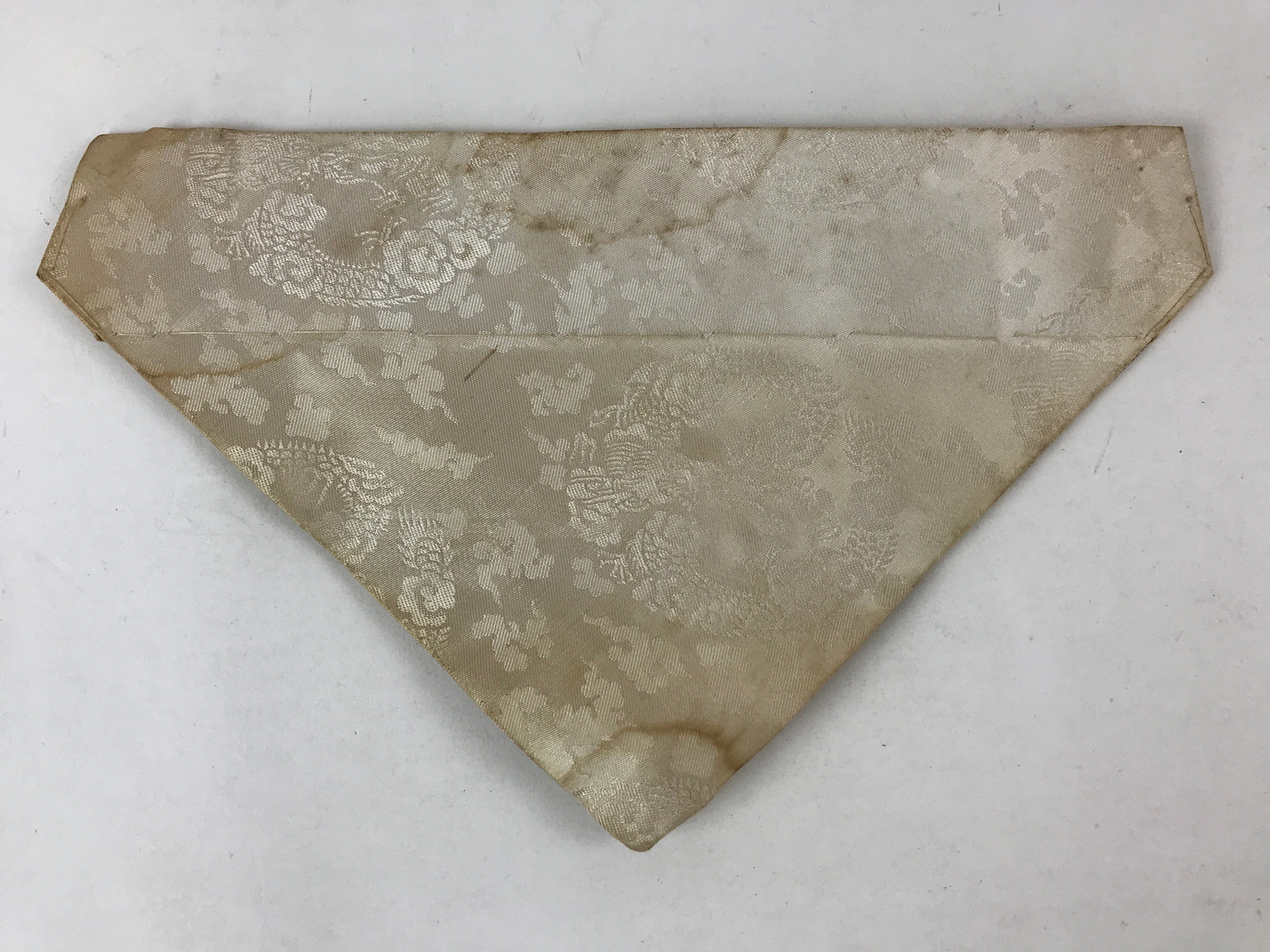 Japanese Buddhist Altar Silk Tablecloth Uchishiki Vtg Triangle Gold Silver BA140